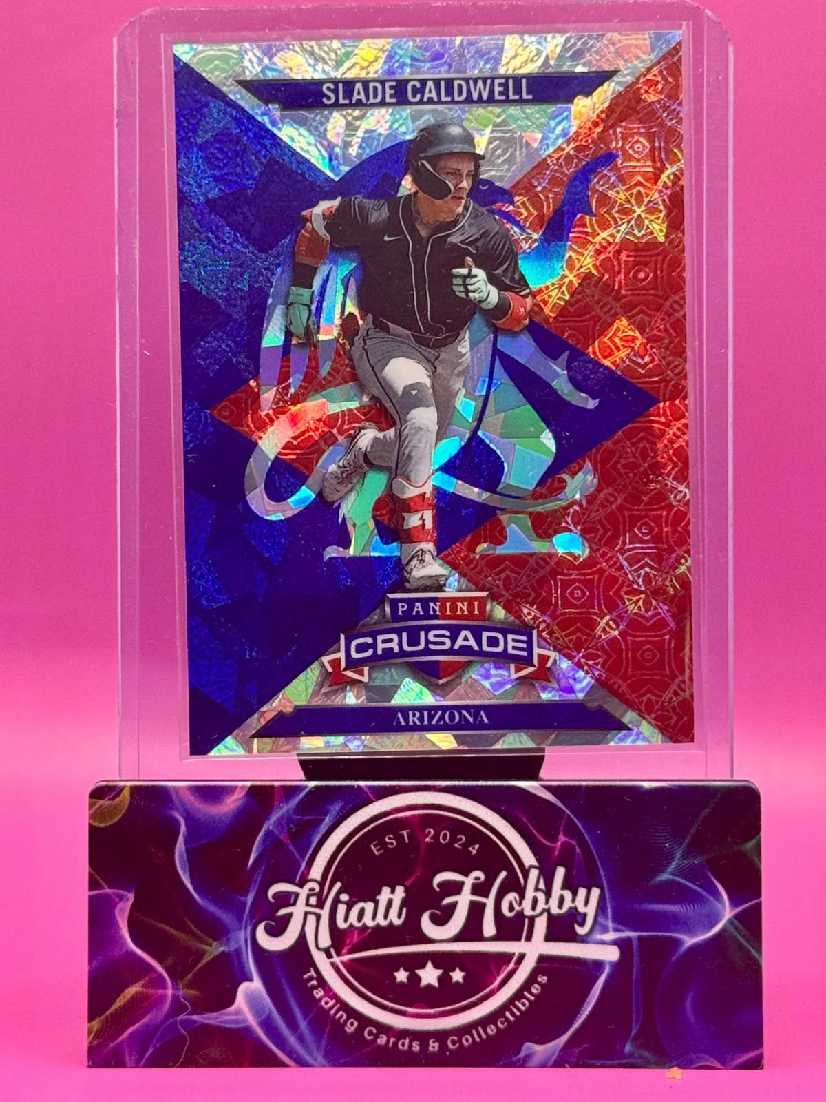 2025 Panini Crusade - Slade Caldwell #92 - Blue Crusade -Cracked Ice (RC)
