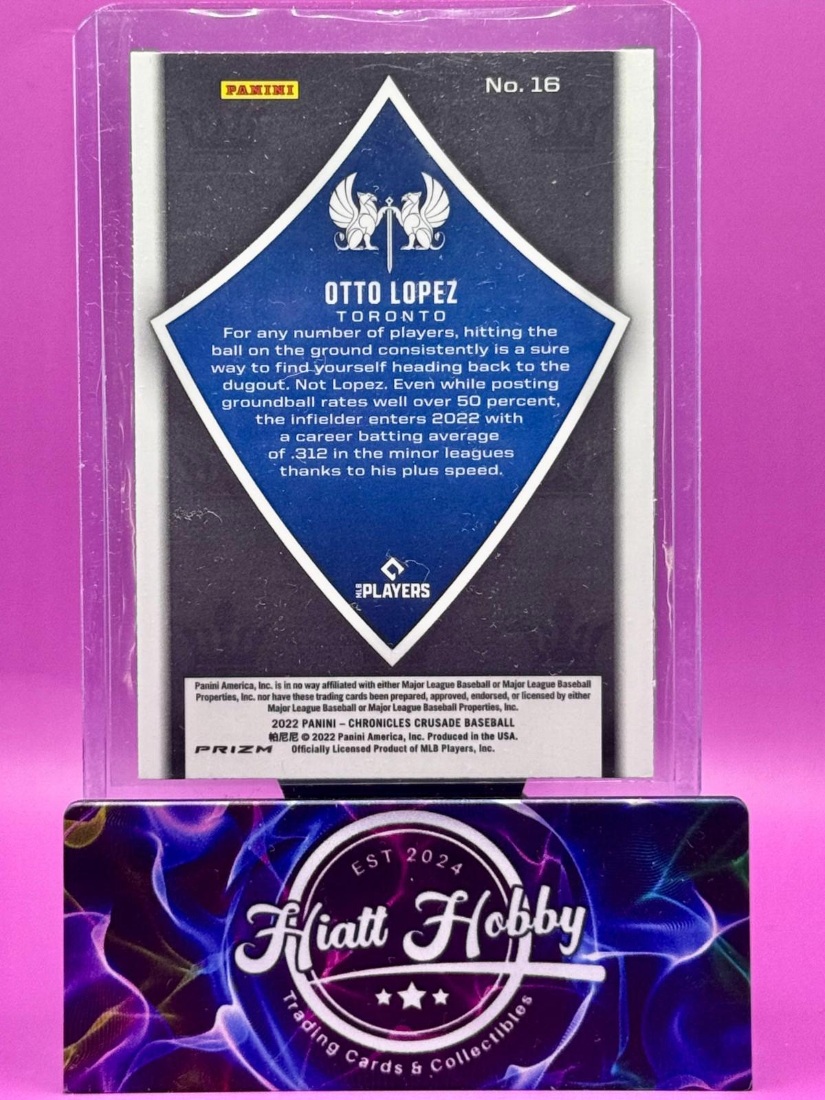 2022 Panini Chronicles Crusade Baseball - Otto Lopez #16 - Pink Hyper Prizm (RC)