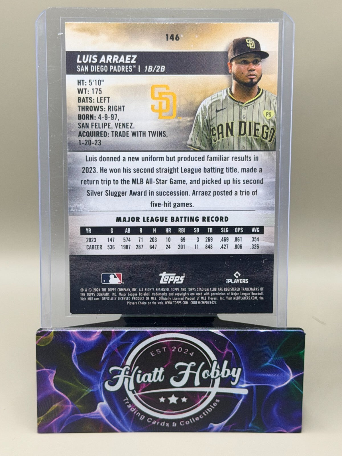 2024 Topps Stadium Club - #146 Luis Arraez