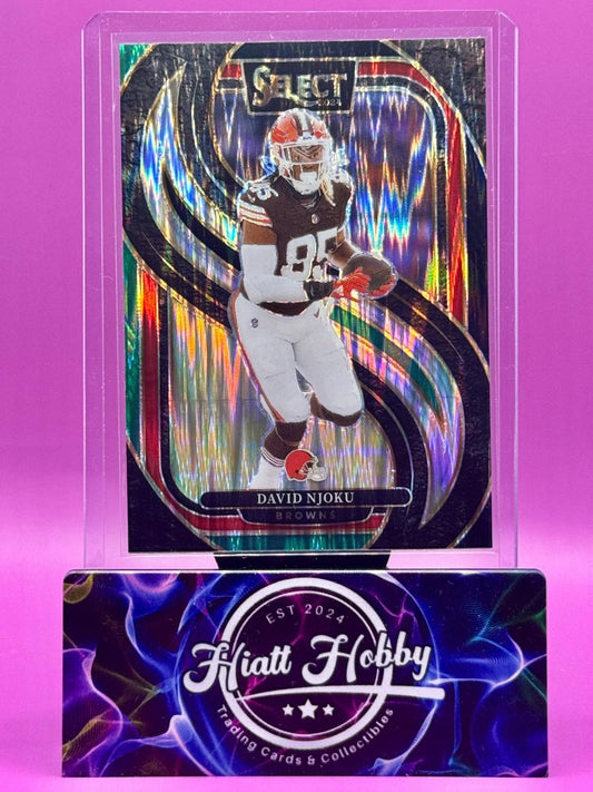 2024 Panini Select - Premier Level - David Njoku #145 Black & Green Shock Prizm