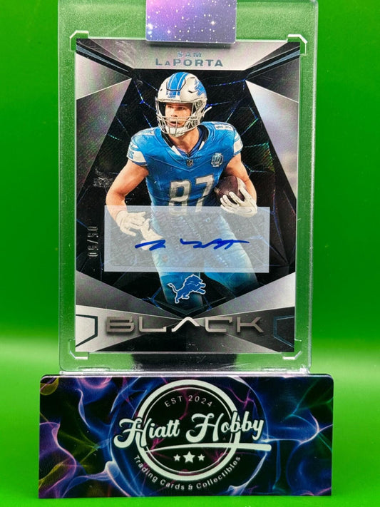 2024 Panini Black Football - Sam LaPorta #37 - Sapphire Auto /50 (AU)