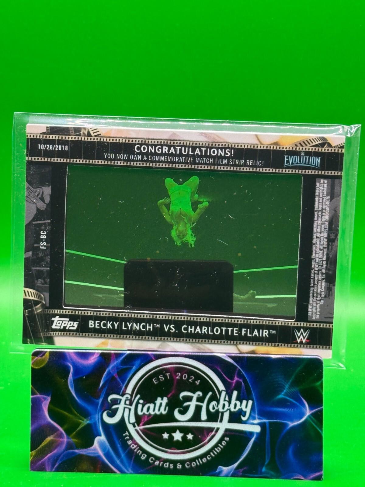 2021 Topps WWE - Becky Lynch /Charlotte Flair #FS-BC - Green Film Strip /99