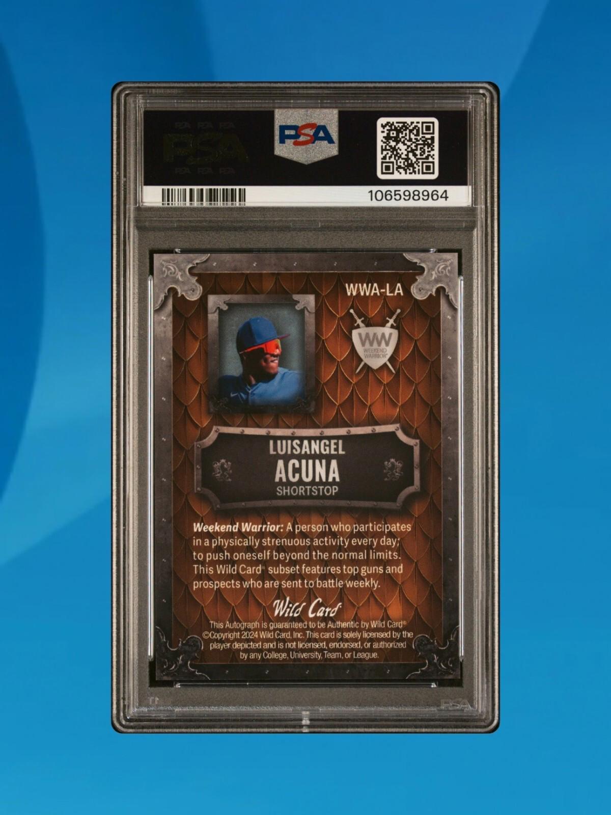 2024 Wild Card Matte - Luisangel Acuna Gold Weekend Warrior 1/1 - PSA 10