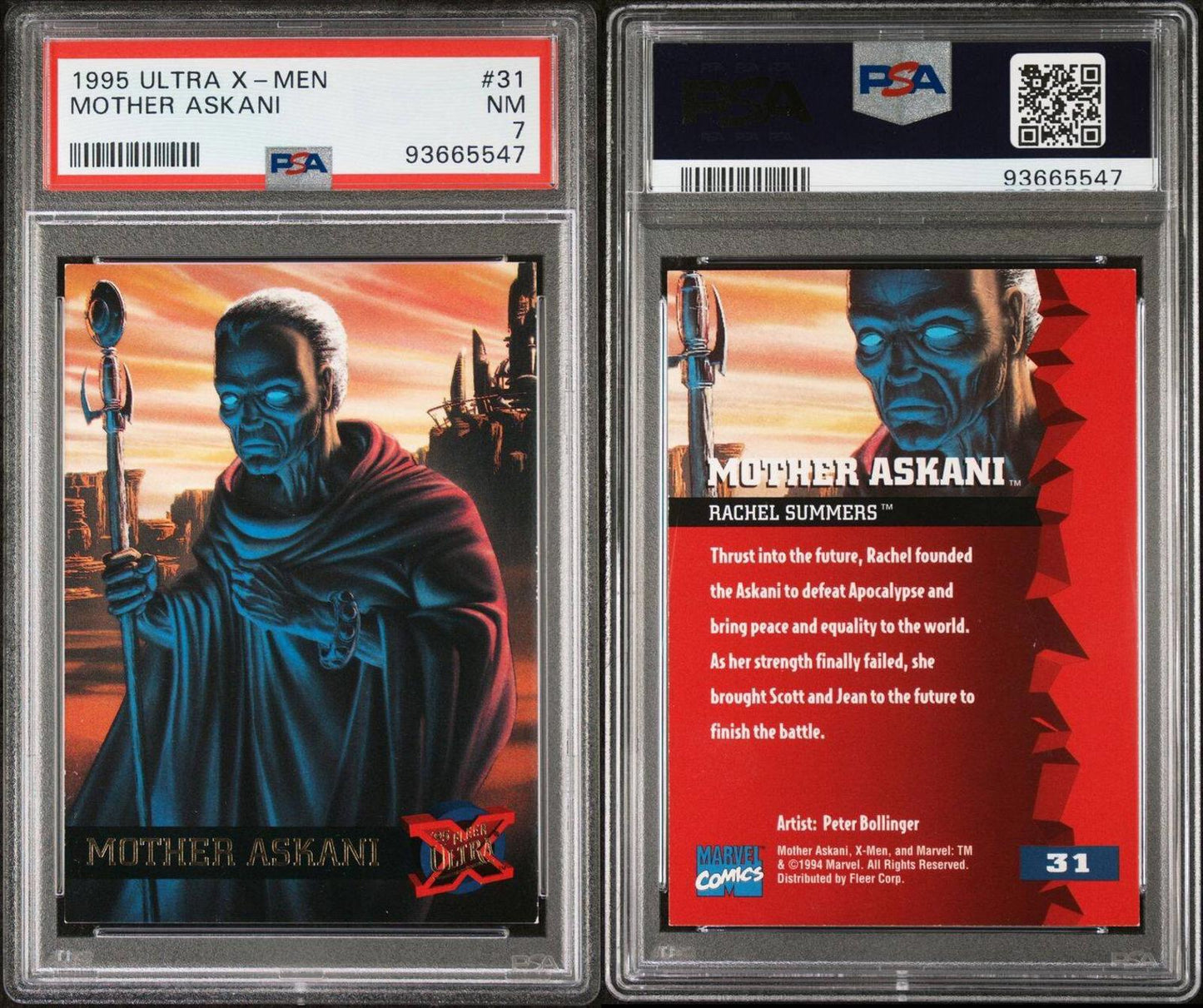 MARVEL COMICS MOTHER ASKANI 1995 FLEER ULTRA X-MEN #31 (NEAR MINT PSA 7)