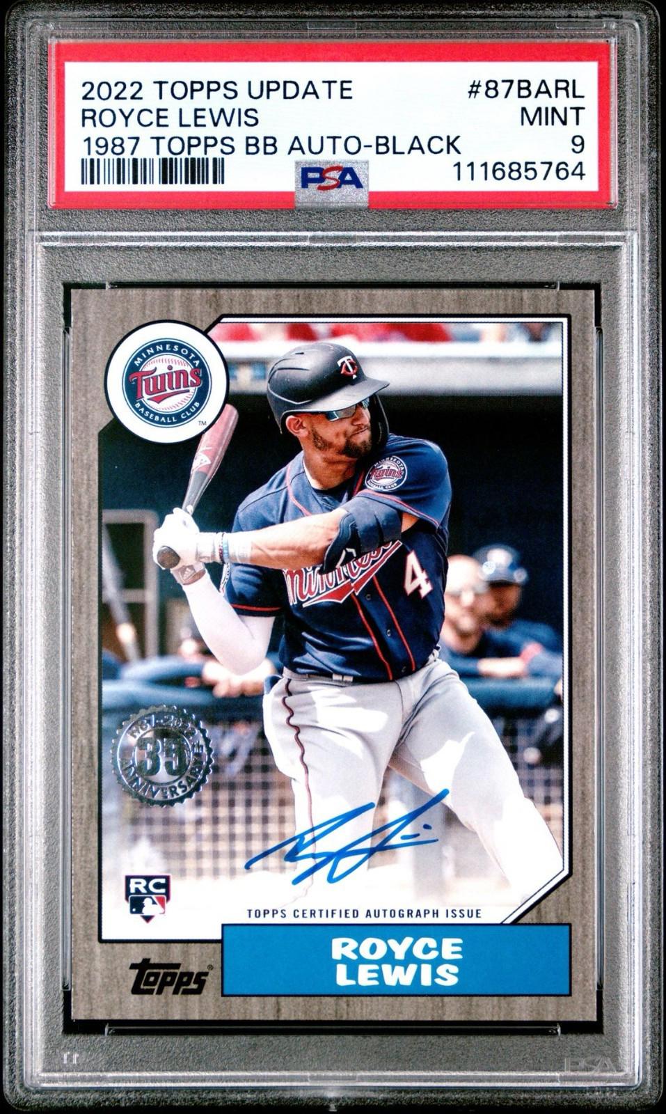 2022 Topps Update - Royce Lewis #87BA-RL - Black Auto /199 (RC, AU) - PSA 9