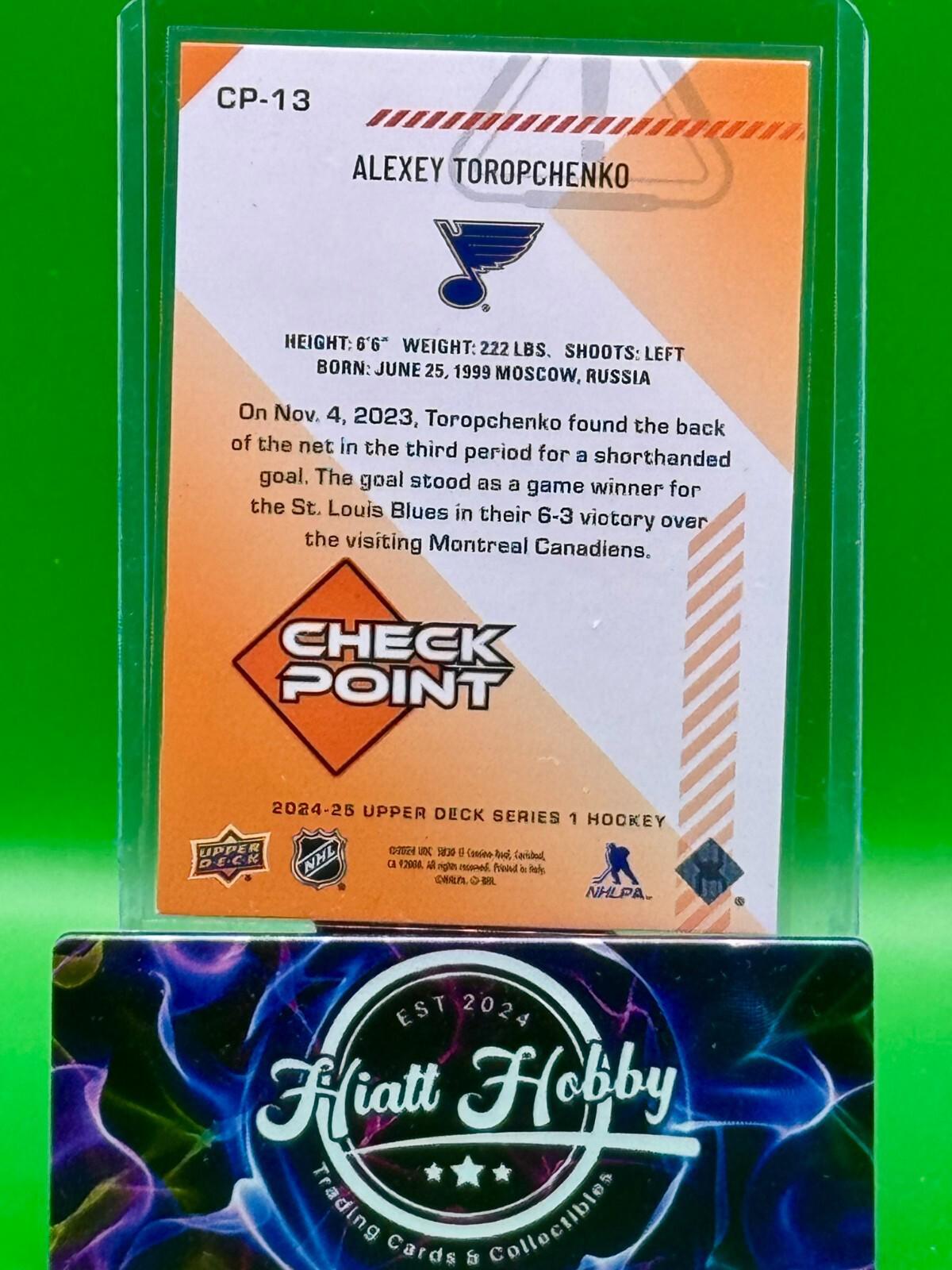 2024 Upper Deck Series 1 Hockey - Alexey Toropchenko #CP-13 - Checkpoint