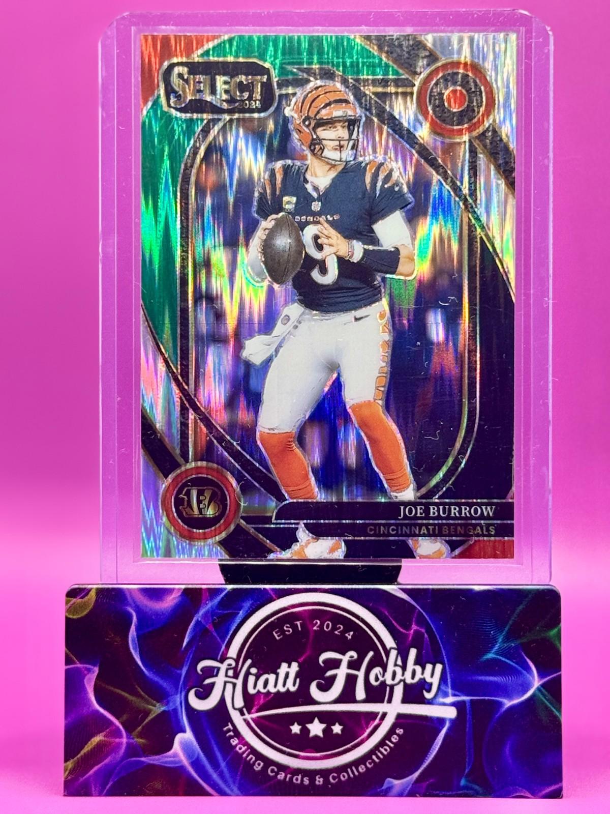 2024 Panini Select - Club Level Joe Burrow #230 Black & Green Shock Prizm