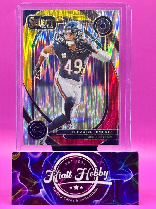 2024 Panini Select Football - Tremaine Edmunds #297 - Red & Yellow Shock Prizm