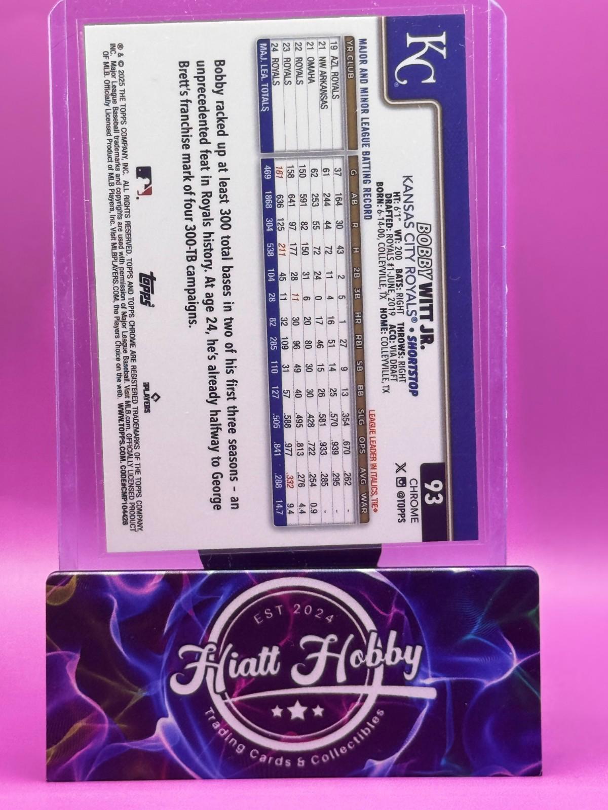 2025 Topps Chrome Logofractor - Bobby Witt Jr #93 - Purple /250