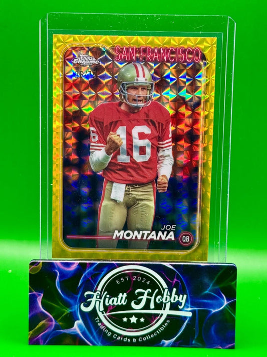 2024 Topps Chrome Football - Joe Montana #177- Yellow Geometric /75