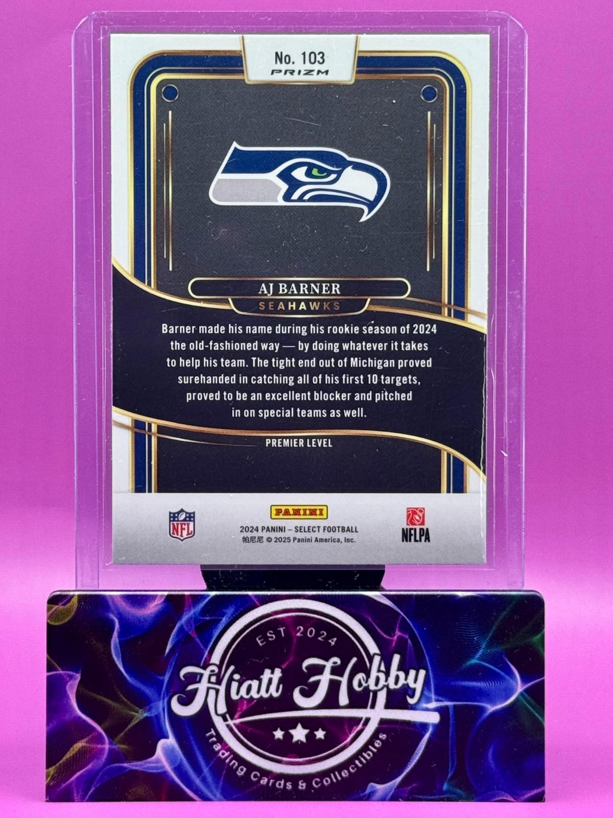 2024 Panini Select Football - AJ Barner #103 - Red & Yellow Shock Prizm (RC)