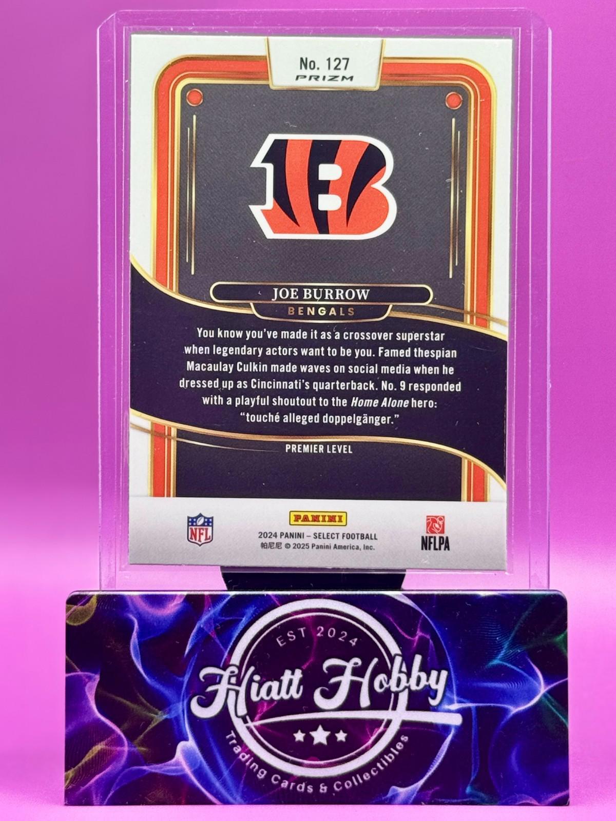 2024 Panini Select - Premier Level - Joe Burrow #127 Black & Green Shock Prizm