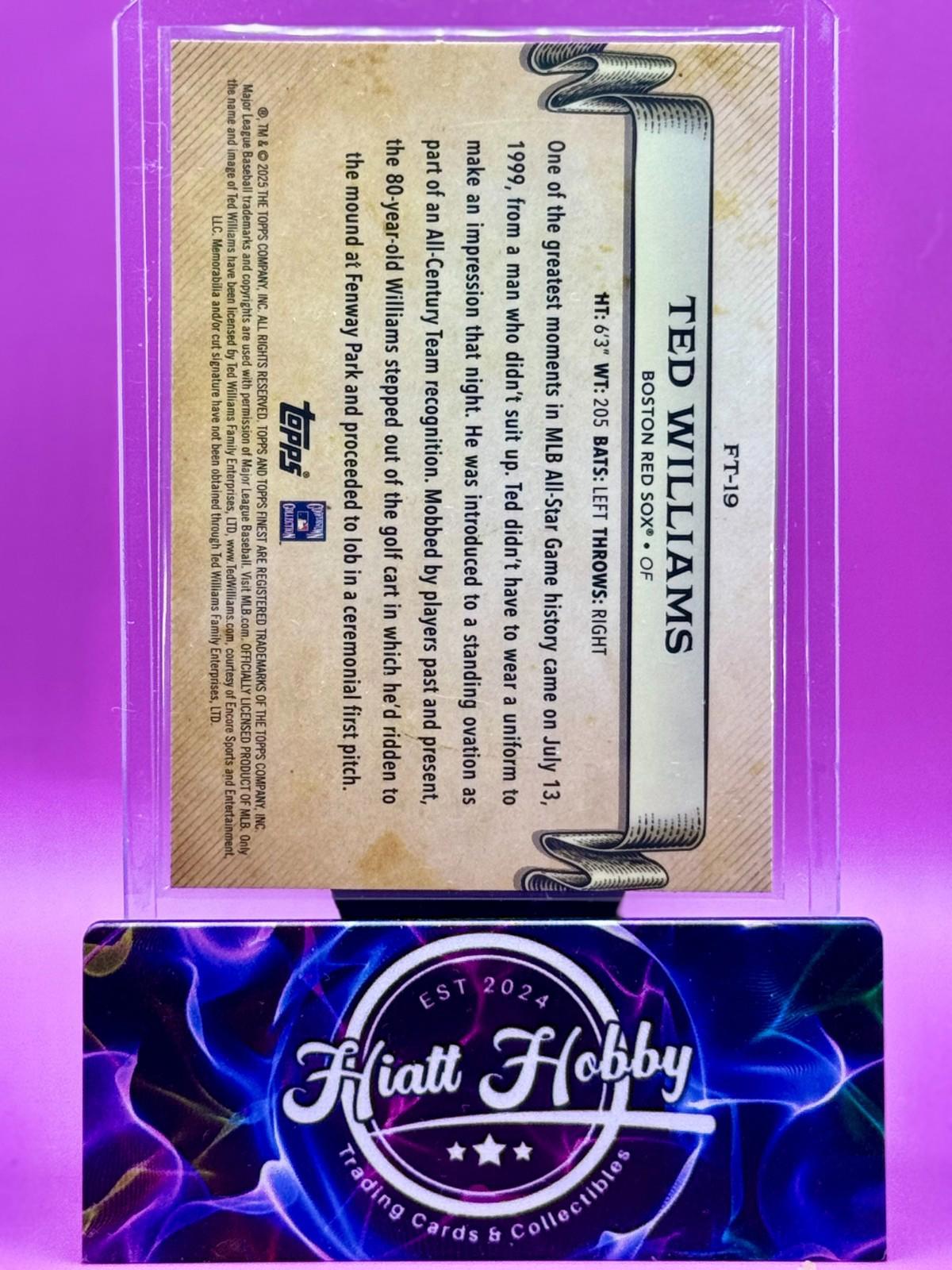 2025 Topps Finest - Ted Williams #FT-19 - Finest Timelines - Green /75