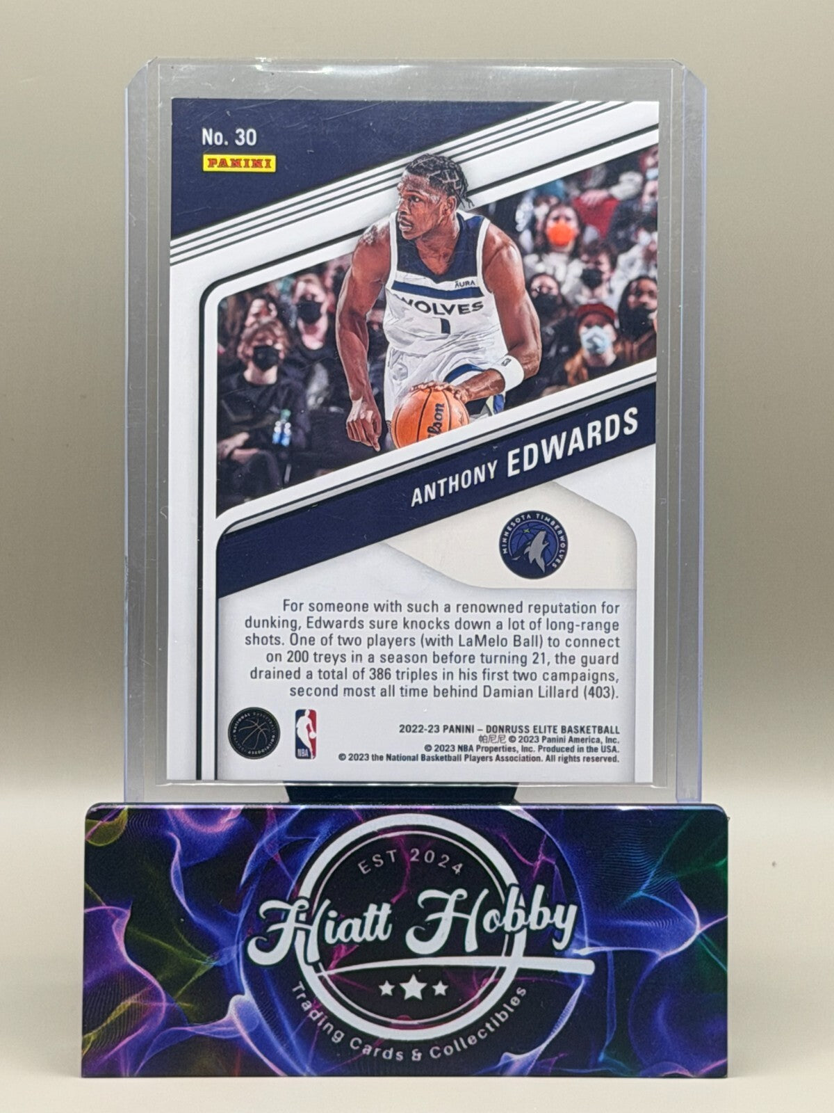 2022-23 Panini Donruss Elite #30 Anthony Edwards - Blue /99