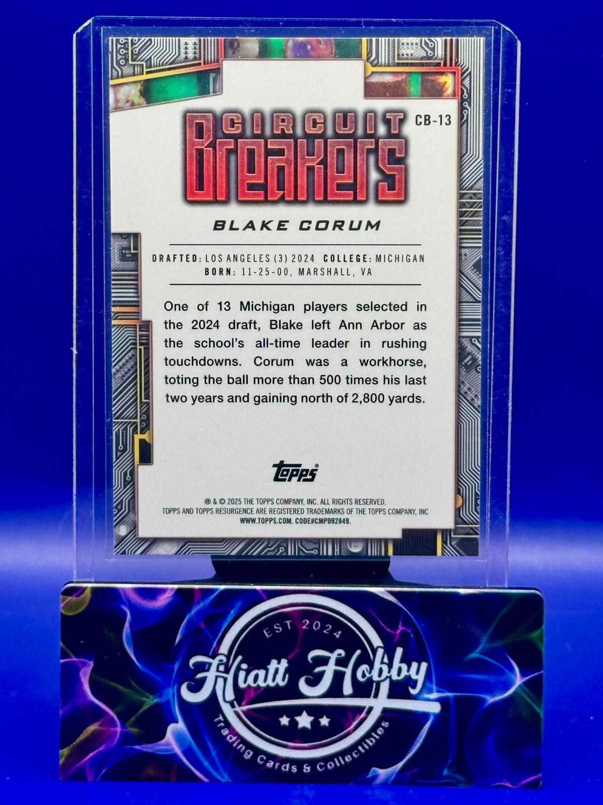 2024 Topps Resurgence - Blake Corum #CB-13 - Circuit Breakers (RC)