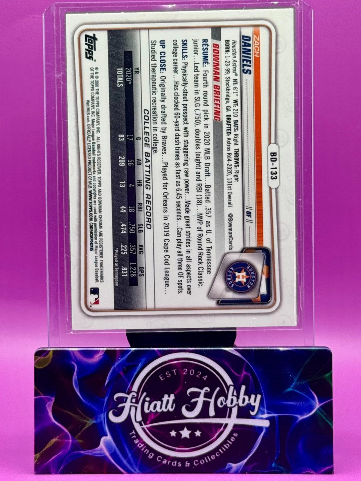 2020 Bowman Draft Chrome - Zach Daniels #BD-133 - Mojo Refractor (RC)