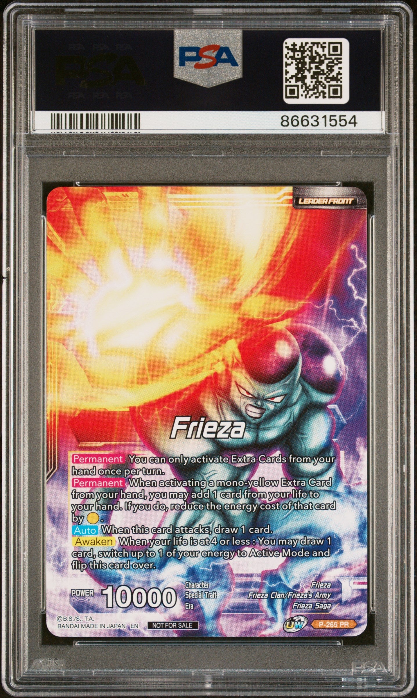 2021 DRAGON BALL SUPER UNISON WARRIOR MCH FRIEZA, RSC MNRCH #P-265 - PSA 10
