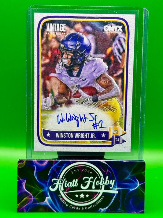 2024 Onyx Vintage Football - Winston Wright Jr #VAWIWR - Auto (AU,RC)
