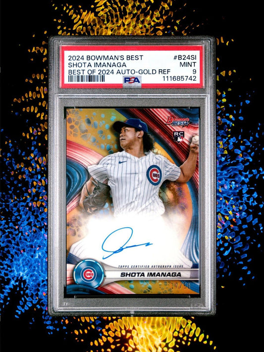 2024 Bowman's Best - Shota Imanaga #B24-SI - Gold Auto /50 (RC, AU) - PSA 9