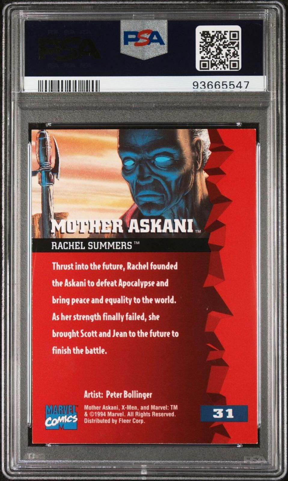 MARVEL COMICS MOTHER ASKANI 1995 FLEER ULTRA X-MEN #31 (NEAR MINT PSA 7)