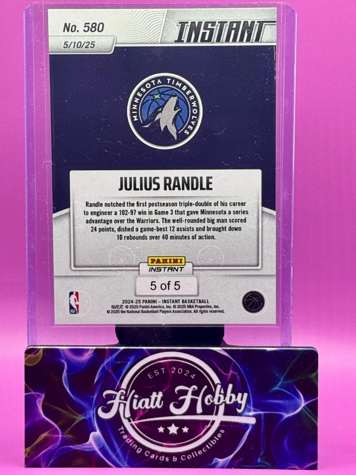 2024-25 Panini Instant Basketball - Julius Randle #580 - Zebra 5/5