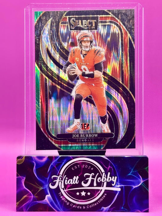 2024 Panini Select - Premier Level - Joe Burrow #127 Black & Green Shock Prizm