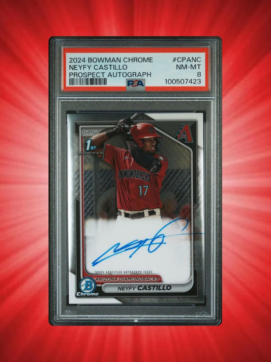 2024 Bowman Chrome - Prospect Autographs #CPA-NC Neyfy Castillo (AU, RC) - PSA 8