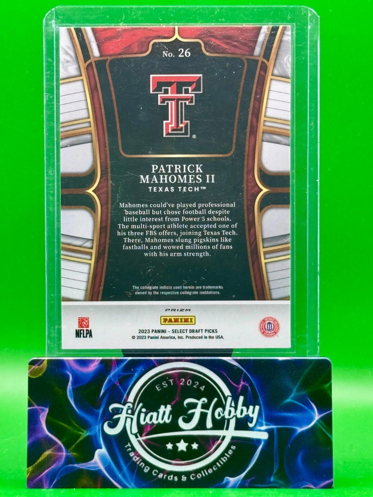 2023 Panini Select Draft Picks - Patrick Mahomes II #26 - Gold Lazer Prizm