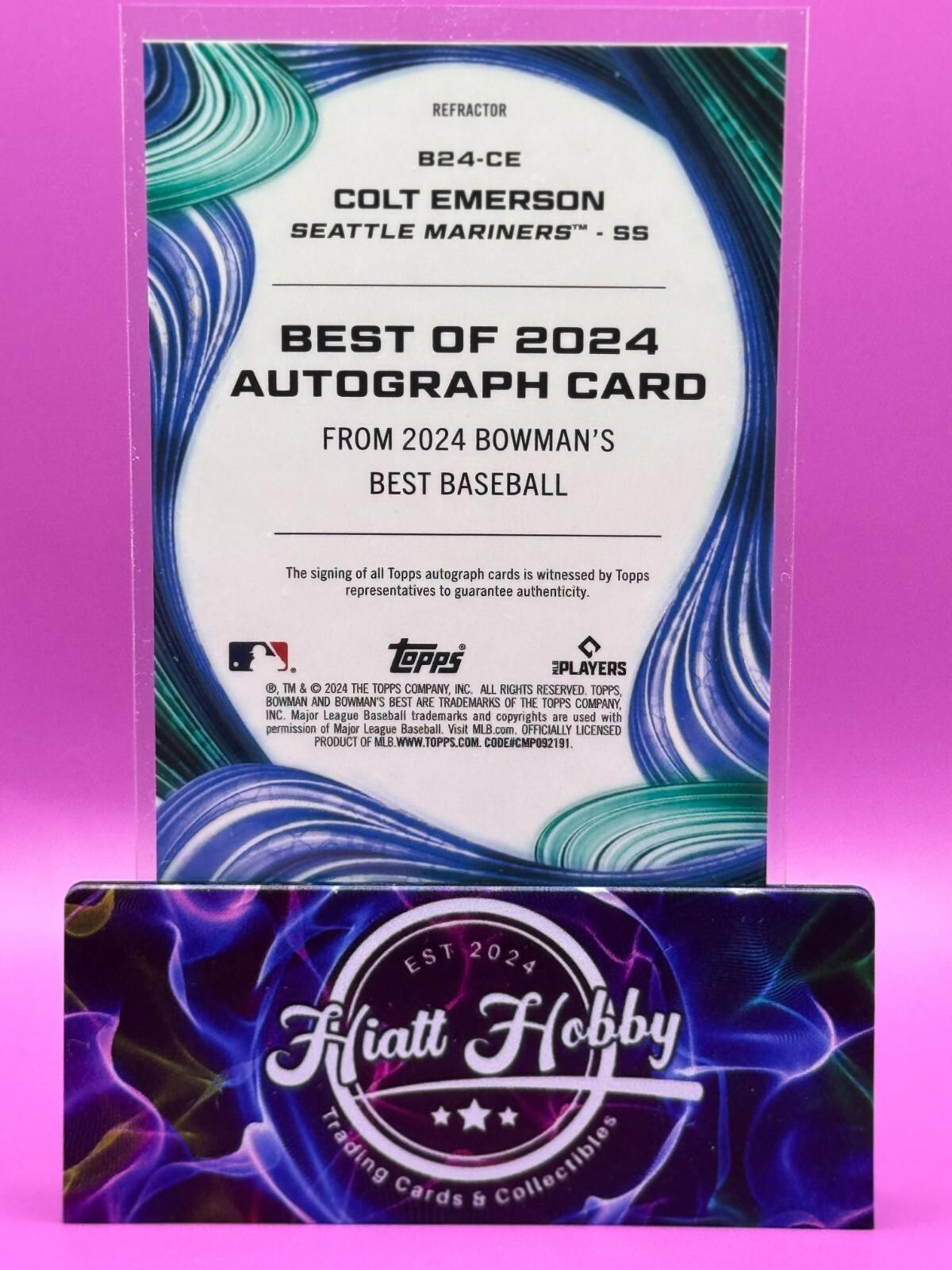 2024 Bowman's Best - Colt Emerson #B24-CE - Refractor Auto (RC, AU)
