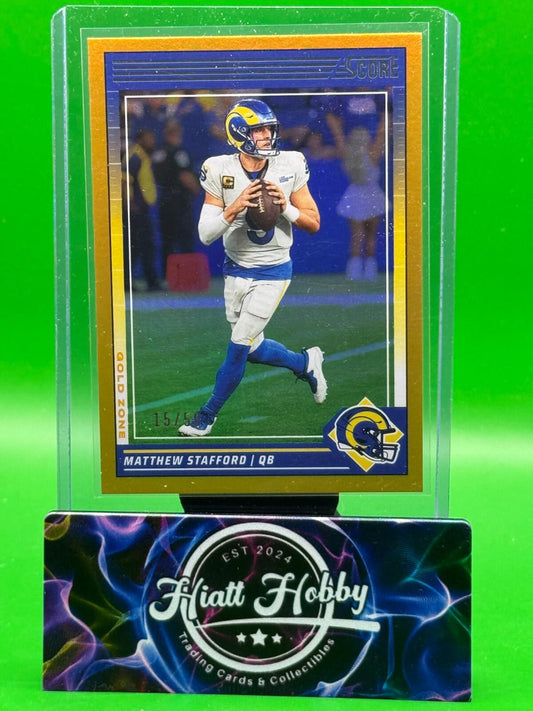 2024 Panini Score Football - Matthew Stafford #154 - Gold Zone Prizm /50