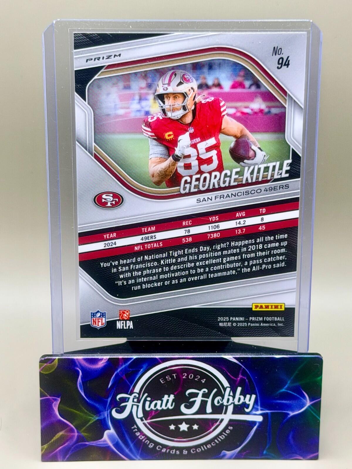 2025 Panini Prizm Football - #94 George Kittle - White Disco Prizm