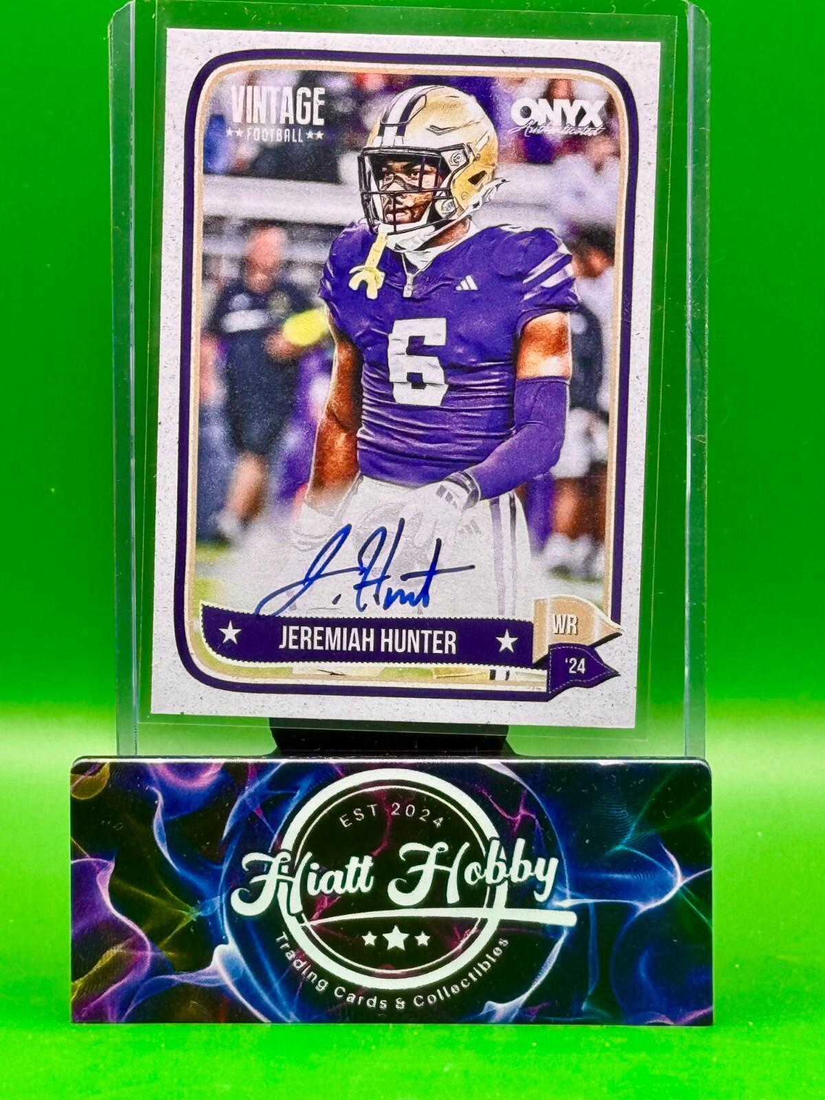 2024 Onyx Vintage Football - Jeremiah Hunter #VAJEHU - Auto