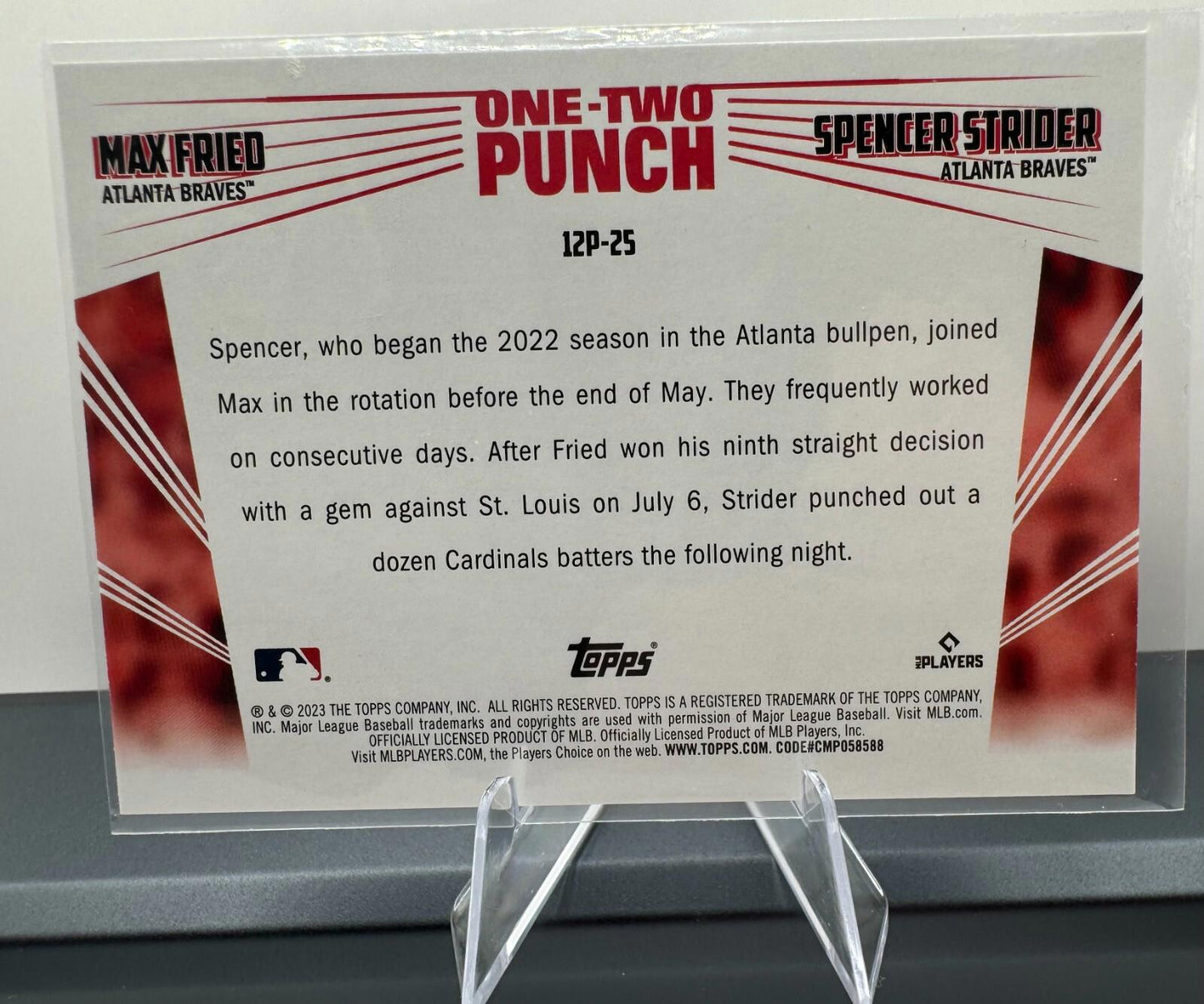 2023 Topps One-Two Punch Max Fried and Spencer Strider #12P-25