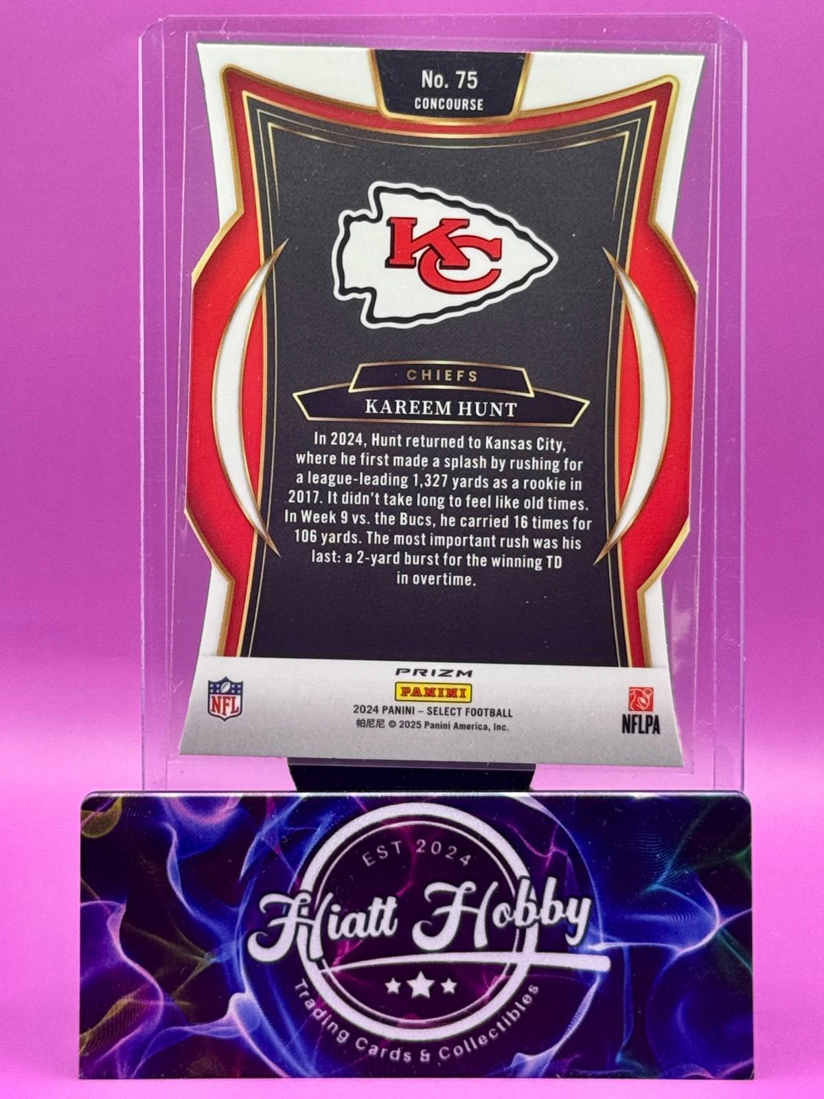 2024 Panini Select - Concourse - Kareem Hunt #75 Silver Prizm Die-Cut