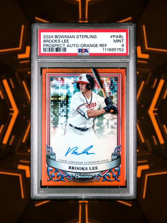 2024 Bowman Sterling - Brooks Lee #PA-BL - Orange Auto /75 (RC, AU) - PSA 9