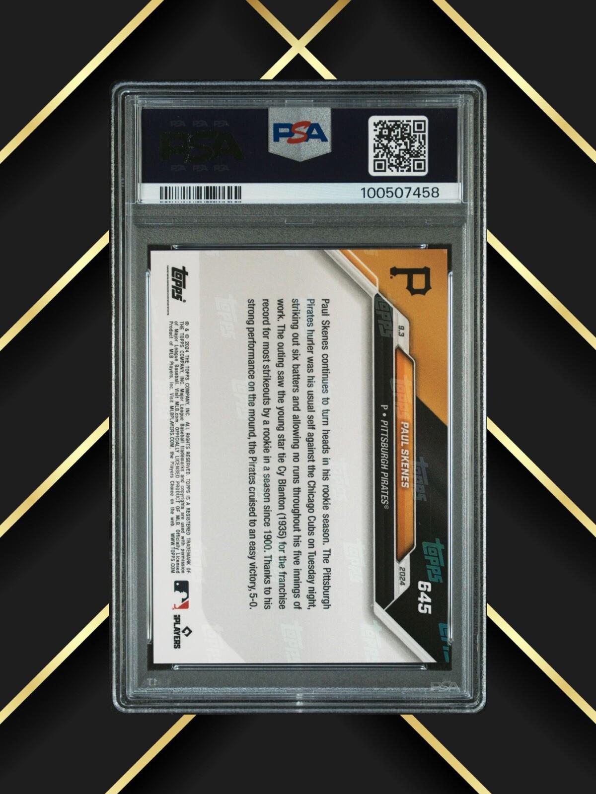 2024 Topps Now - #645 Paul Skenes (RC) PSA 10 🔥