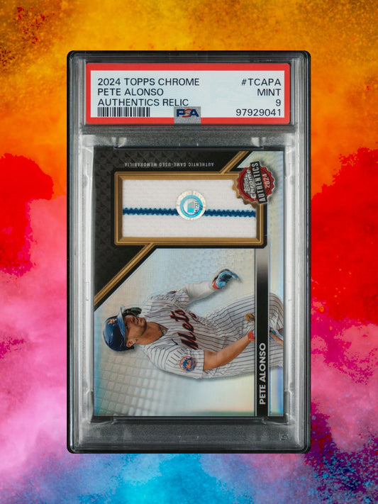 2024 Topps Chrome - Authentics Relics #TCA-PA Pete Alonso (MEM) - PSA 9