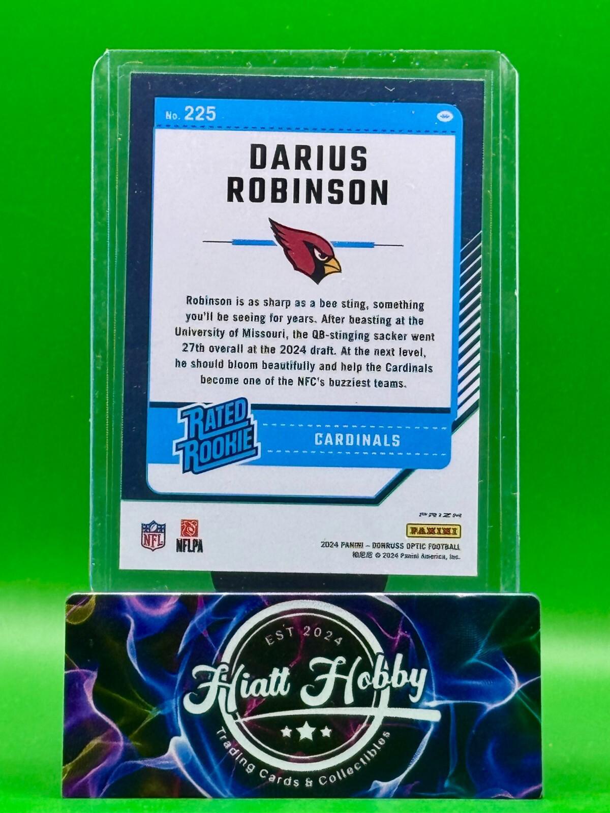 2024 Panini Donruss Optic - Darius Robinson #225 - Purple Shock Prizm (RC)