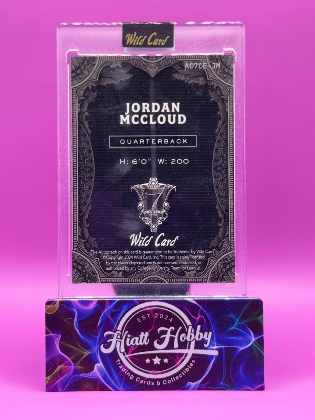 2024 Wild Card 7-Card Stud - Jordan McCloud #AC7CE-JM - Purple Rainbow Auto 6/6