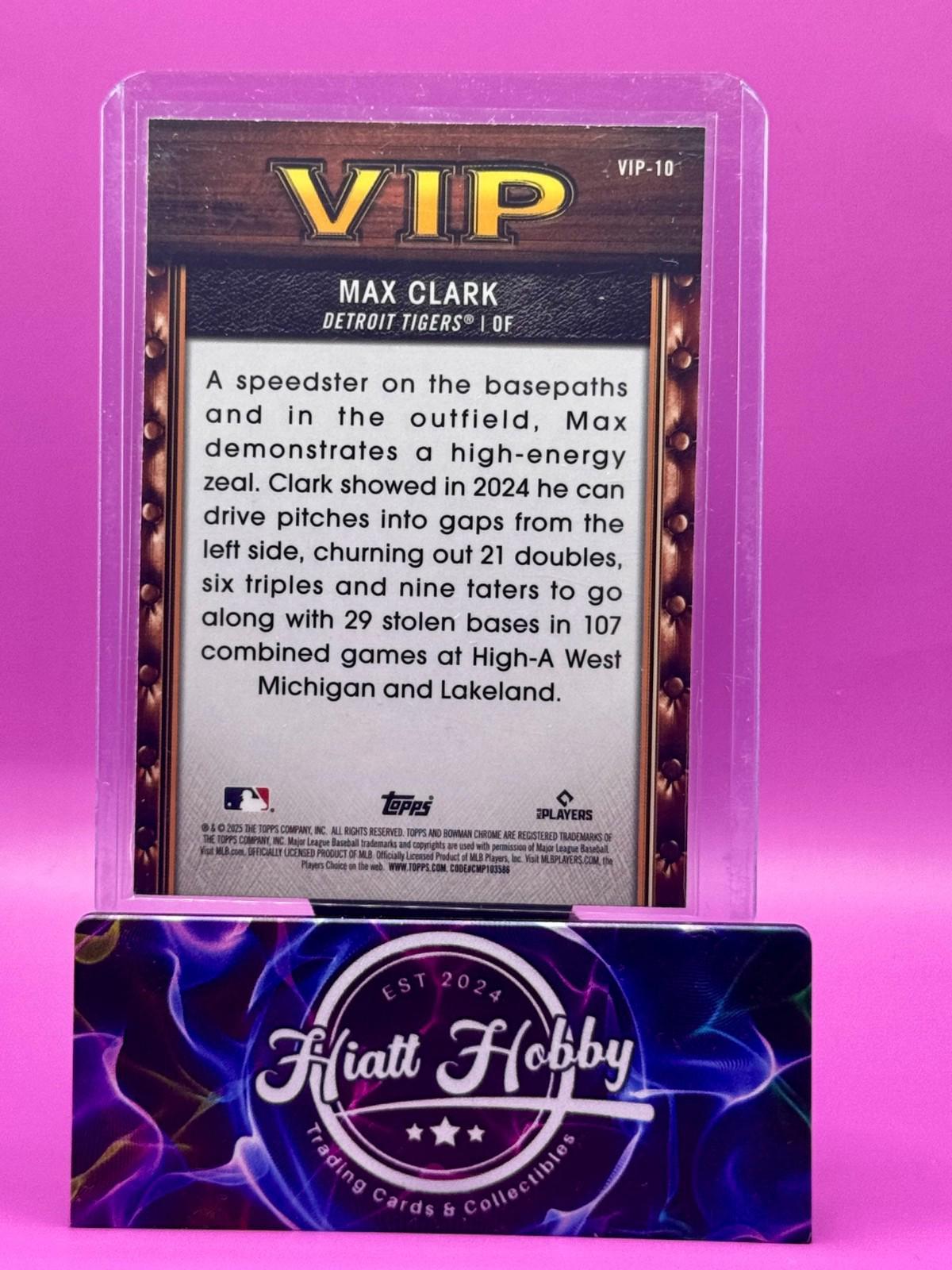 2025 Bowman Chrome - Max Clark #VIP-10 - Very Important Prospects - Mojo