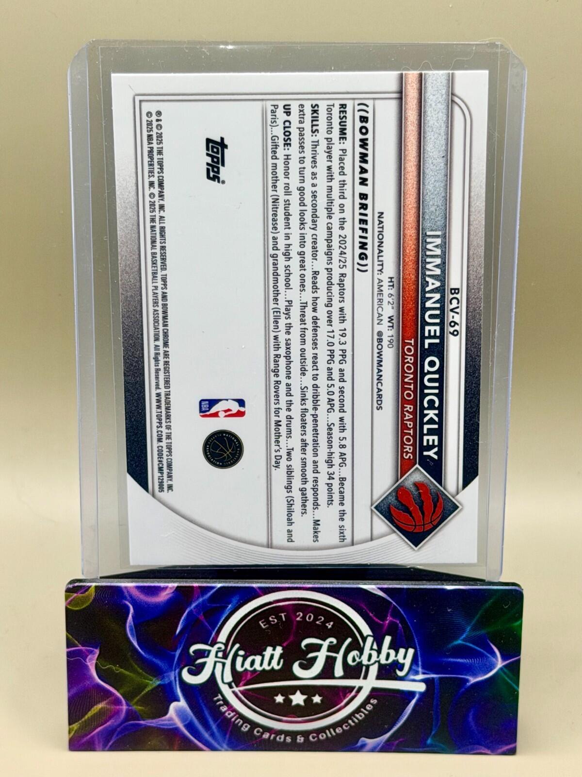 2025-26 Bowman Chrome Basketball - #BCV-69 Immanuel Quickley - Reptilian