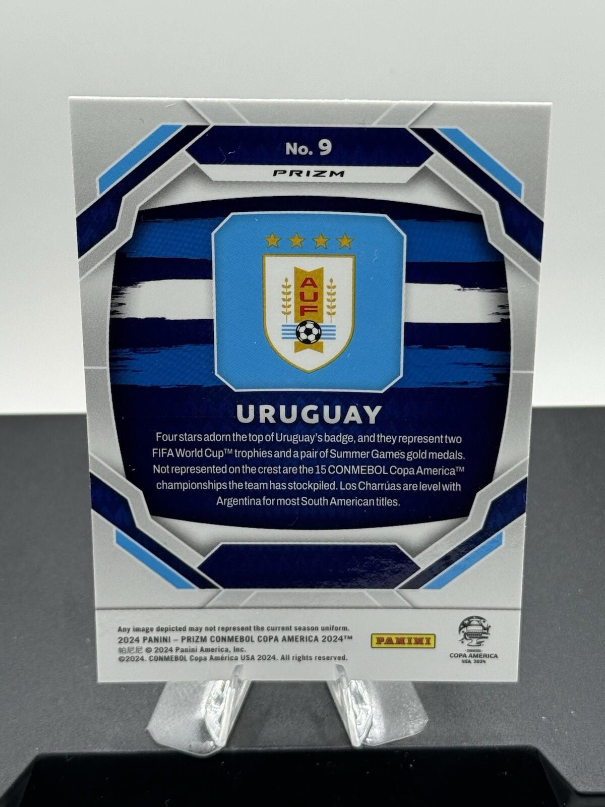 2024 PRIZM COPA AMERICA URUGUAY TEAM BADGE SILVER PRIZM #9