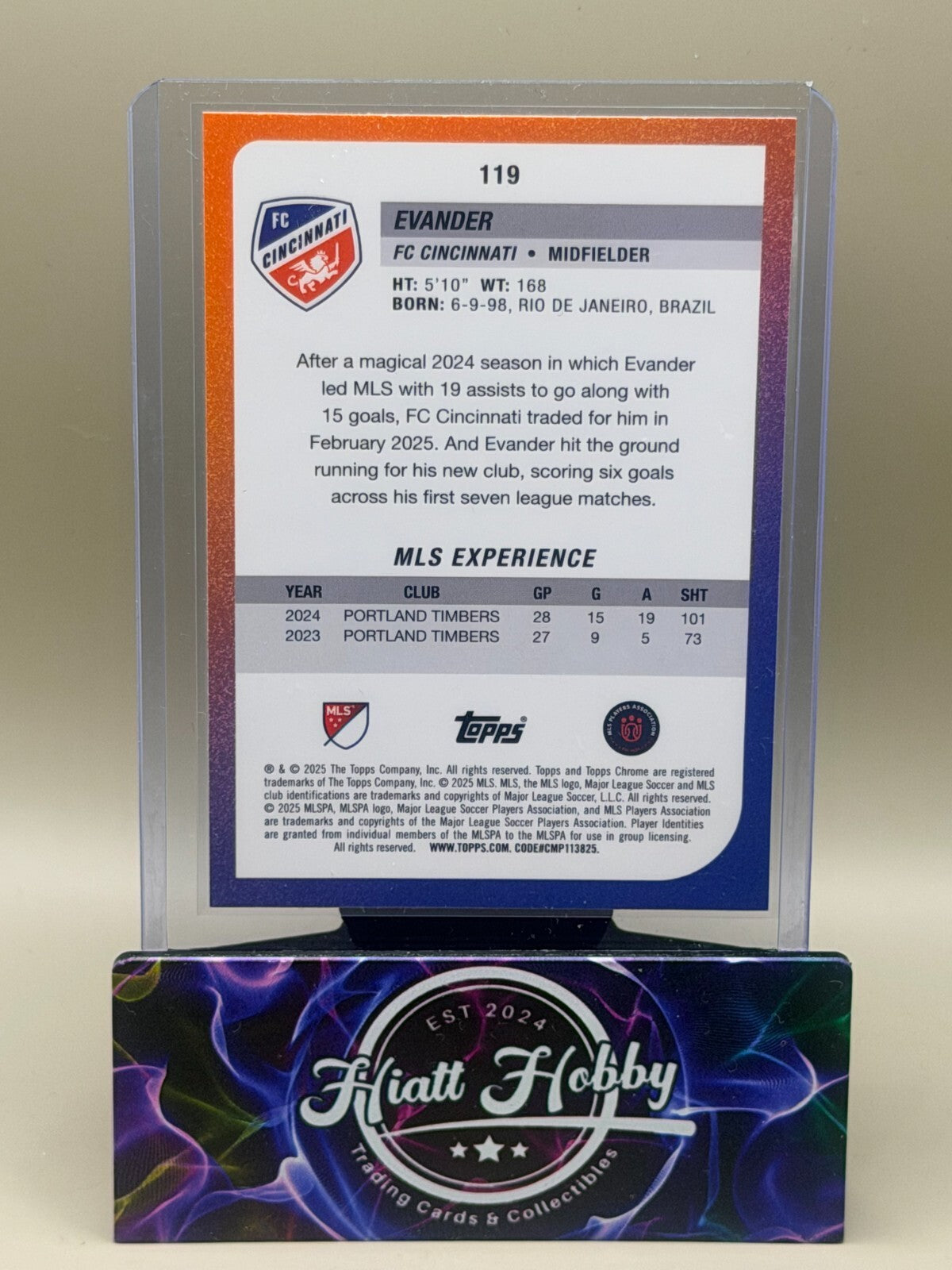 2025 Topps Chrome MLS Soccer - #119 Evander - Wave Refractor