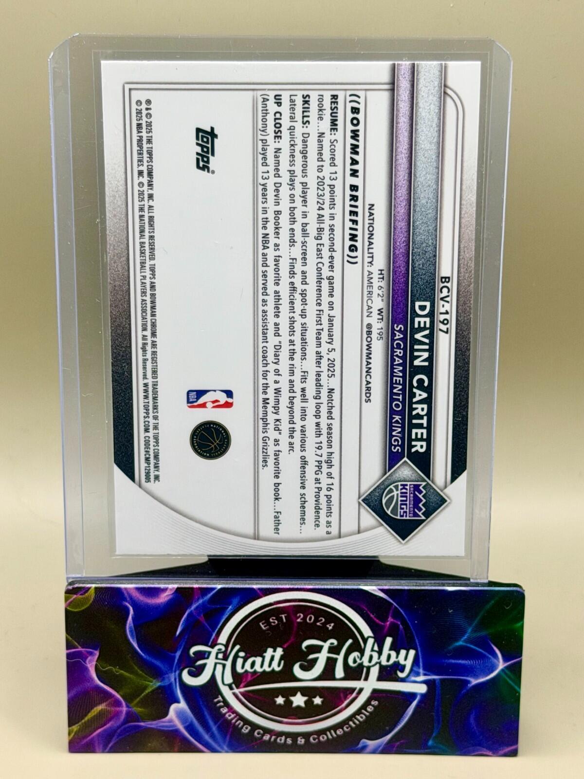 2025-26 Bowman Chrome Basketball - #BCV-197 Devin Carter - Reptilian