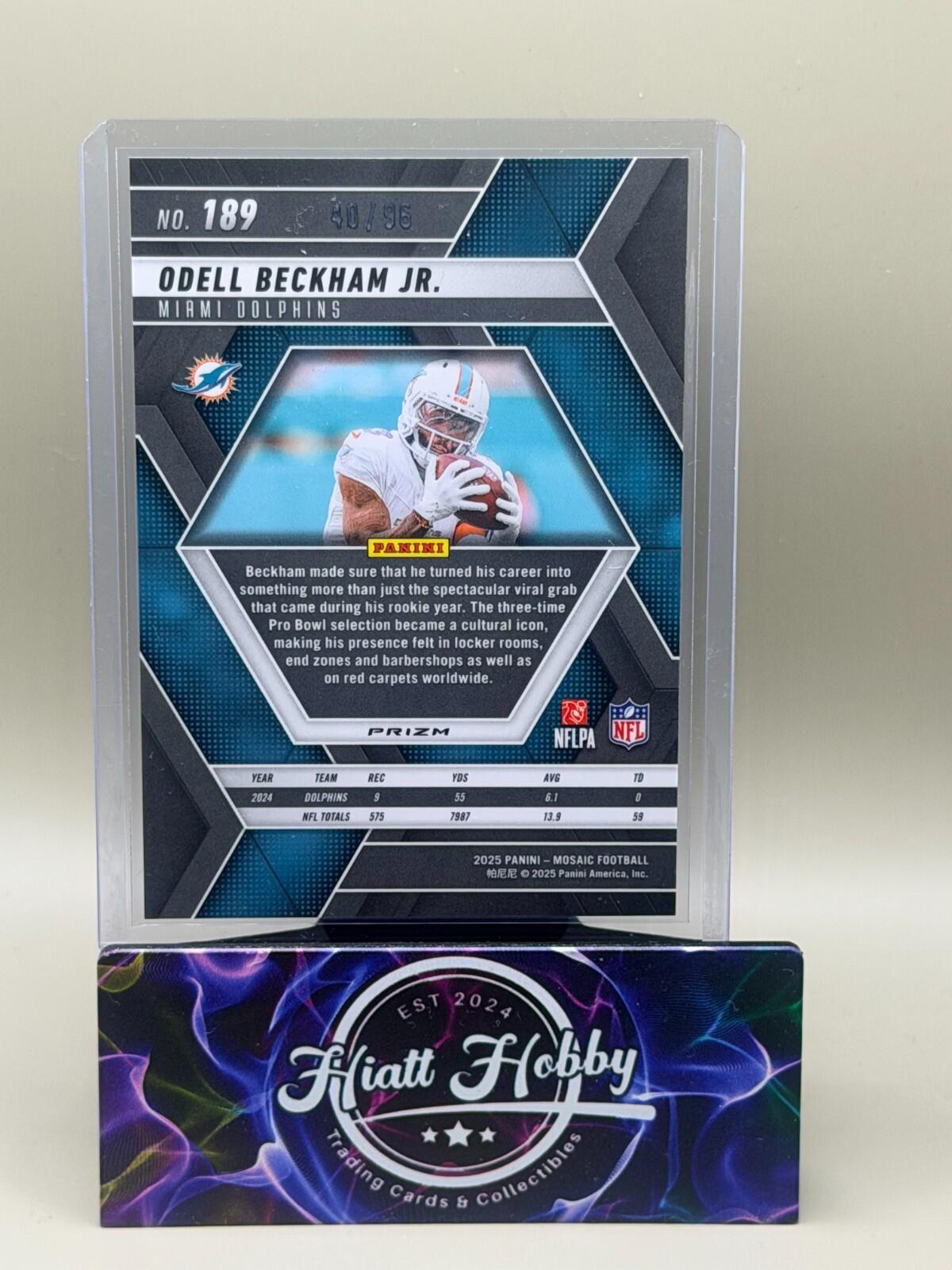 2025 Panini Mosaic Football Sparkle Pack - #189 Odell Beckham Jr - Blue Sparkle