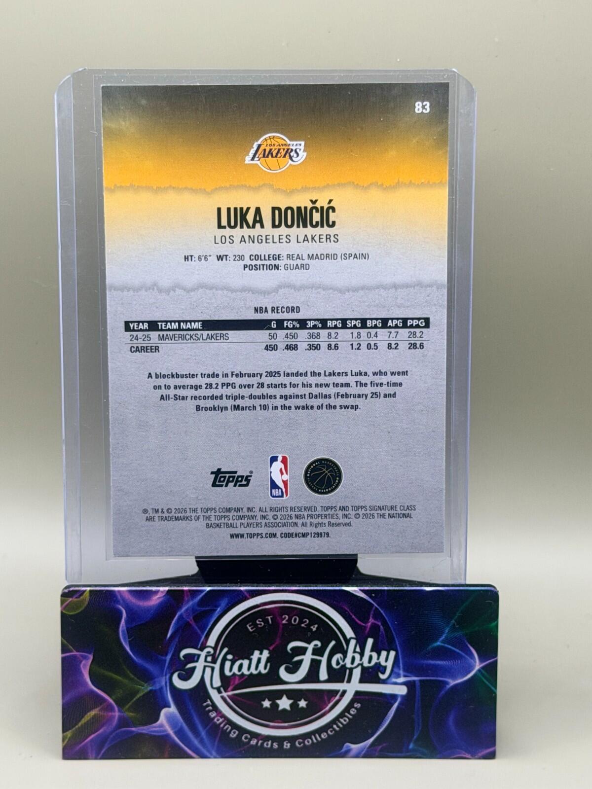 2025-26 Topps Signature Series Basketball - #83 Luka Doncic - Orange and Blue