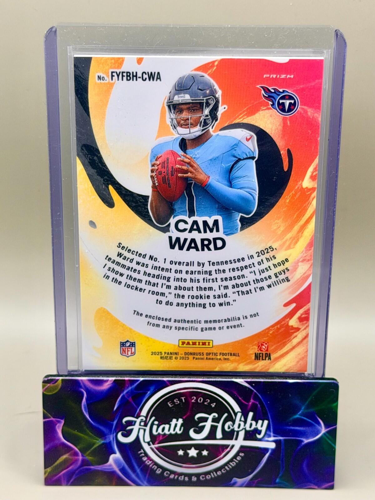 2025 Panini Donruss Optic - #FYFBH-CWA Cam Ward - First Year Fresh - Blue Hyper