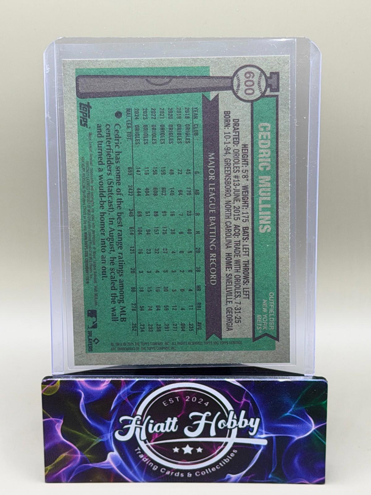2025 Topps Heritage High Number - Cedric Mullins #600 - Dark Blue Boarder
