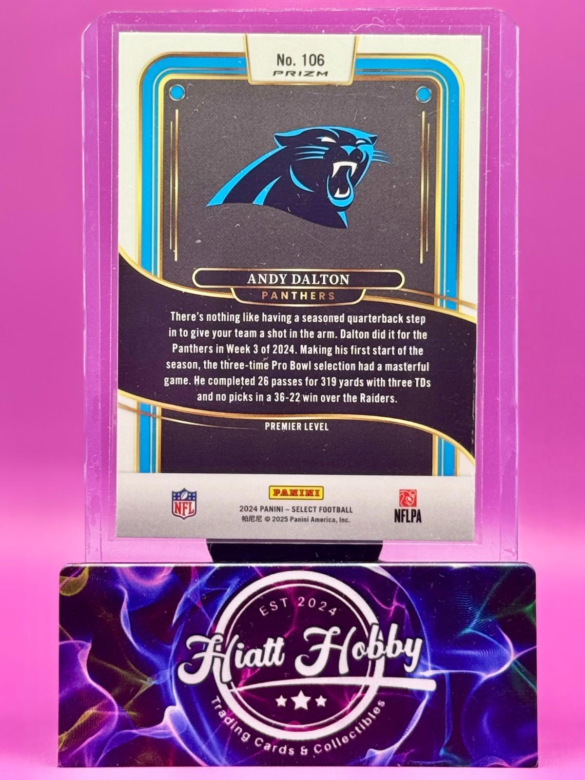 2024 Panini Select - Premier Level - Andy Dalton #106 Black & Green Shock Prizm