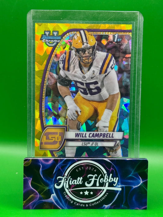2024 Bowman Chrome U Sapphire - Will Campbell #181 - Yellow /75